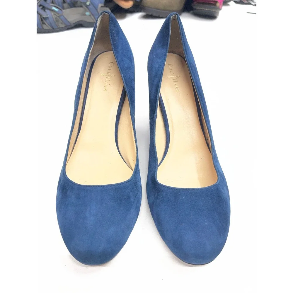 Cole Haan Nike Air Blue Suede Wedge Pumps Shoes Womens 9.5 B D40826